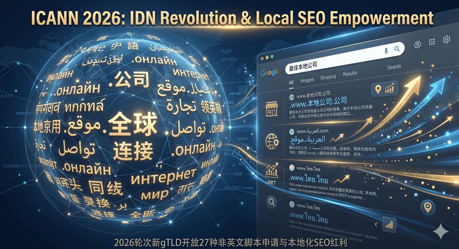 打破拉丁字母垄断！2026 轮次 gTLD 开放 27 种非英文脚本申请，赋能本地化 SEO